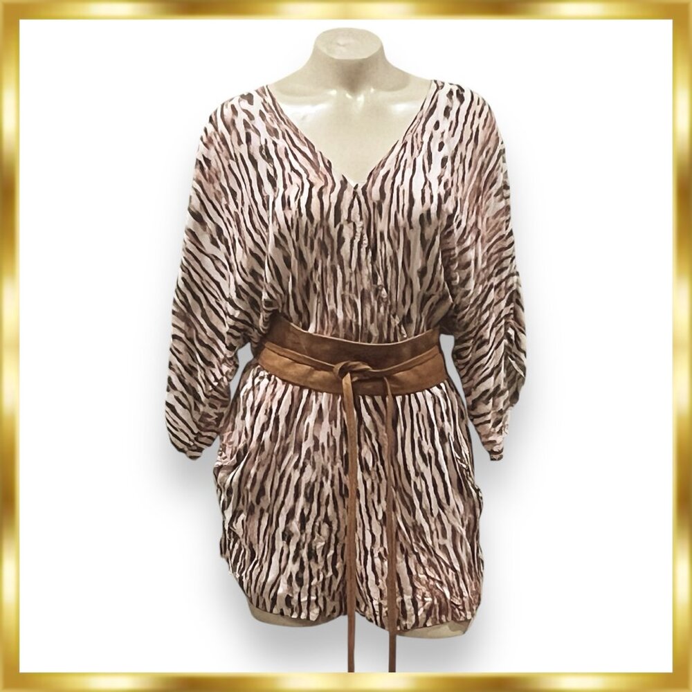 TART Animal Print Faux Wrap Romper - Size L